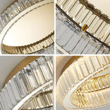 Modern Crystal Circle Chandelier - Minimalist LED Ring Light for Living Room