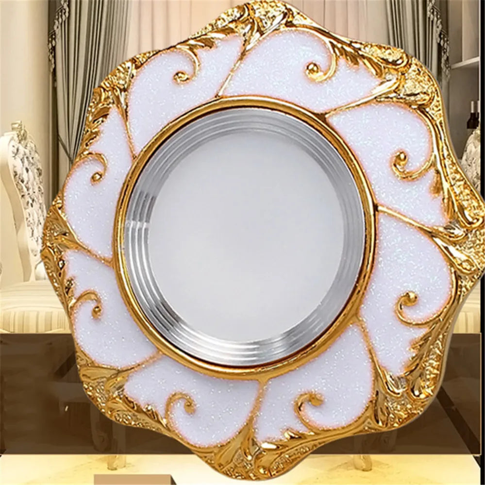 American Luxury Gold Garland Rhombus Resin Downlights For Living Room Kitchen Corridor Indoor Decoration Recessed Spots Lamp