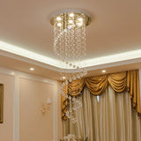Large LED Spiral Chandelier Modern K9 Crystal Lighting Fixture for Stair Bedroom Hotel Living Room Showcase
