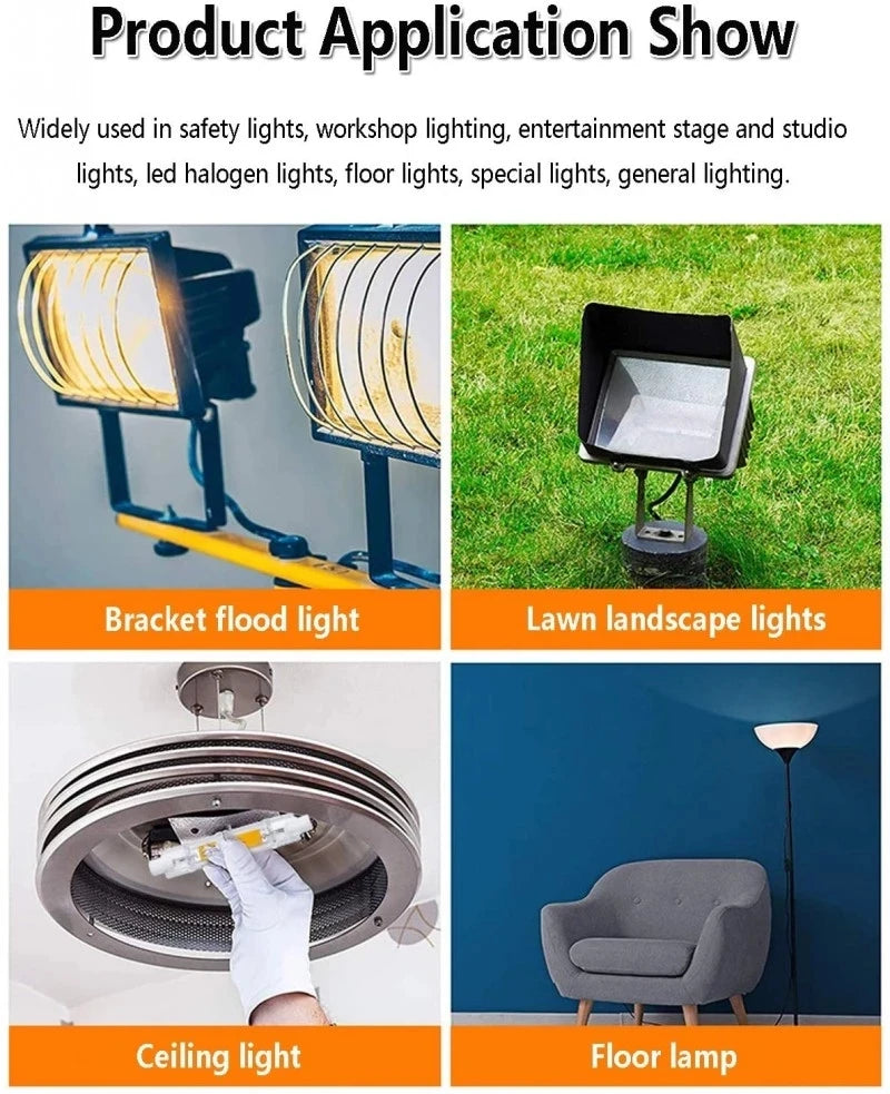 LED R7s COB Glass Tube 118mm J118 78mm J78 COB Light Bulb Super Bright AC110V  220V Home Replace Halogen High power Lamp