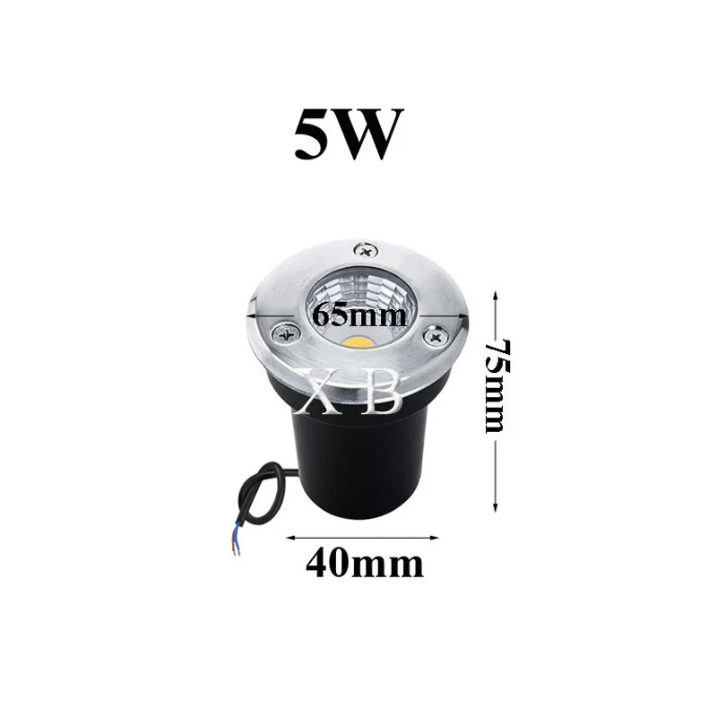 Waterproof led light garden underground 3W 5W 10W 15W IP68 Outdoor Buried Garden Path Spot Recessed Inground Lighting 220V DC12V