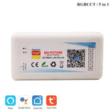 Wi-Fi Smart Controller Tuya Alexa Google Home Voice DC5-24V Single color Dimmer CCT RGB RGBW RGBCCT 5 in 1 LED Strip APP 2.4G RF