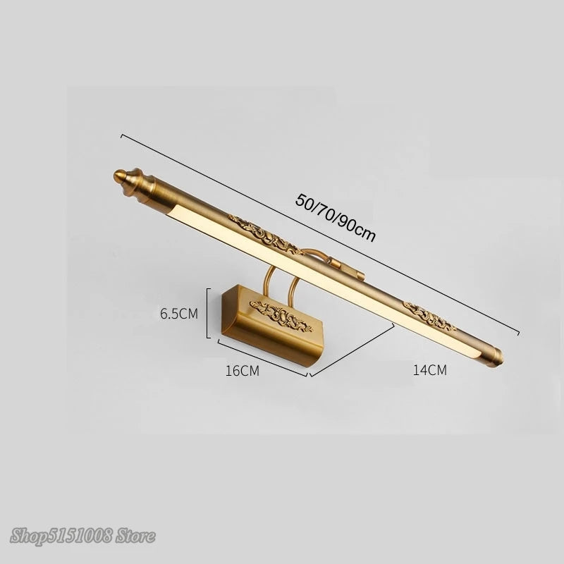 Waterproof Retro LED Bathroom Mirror Lamp - Vintage Metal Vanity Light Sconce