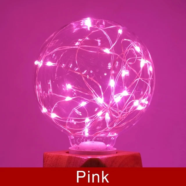 LED Edison String Light Bulb E27 A60 A80 G80 G95 Colorful RGB Lighting Copper Wire Bulb Home Decors Holiday Wedding Night Light