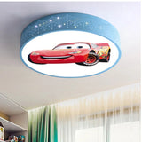 Cartoon Car Round LED Ceiling Light (Dimmable with Remote) - Modern Flush Mount Ceiling Lamp Fixture for Kids Bedroom, Nursery, Playroom & Corridor