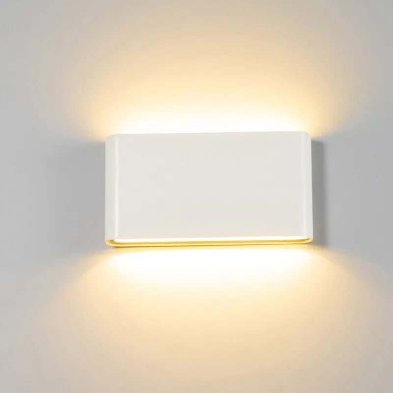 Black LED Wall Lamp (6W/12W) - Up & Down Outdoor/Indoor Modern Sconce Light Fixture for Garden, Corridor, Aisle & Terrace Decor