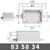 IP67 Waterproof Electronic Project Box with Mounting Ears - Outdoor Plastic Junction Enclosure & Instrument Housing Case