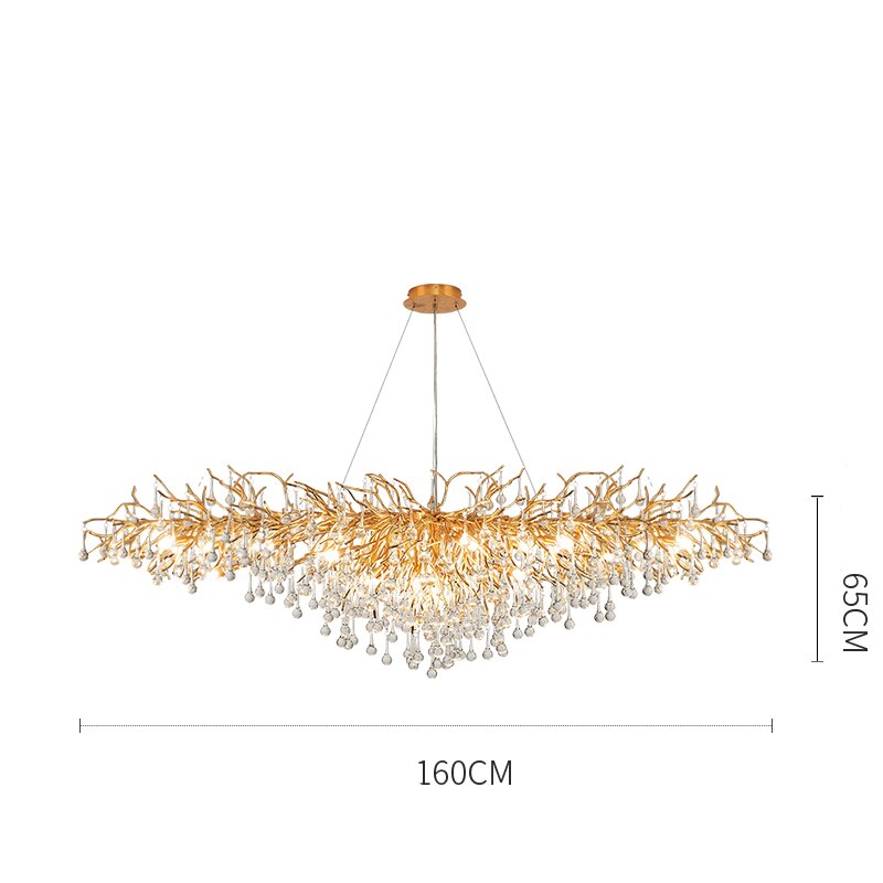 Postmodern Art Gold Crystal Led Chandeliers Luxury Dining Room Lamps Villa Living Room Bedroom Hotel Indoor Lighting Suspension