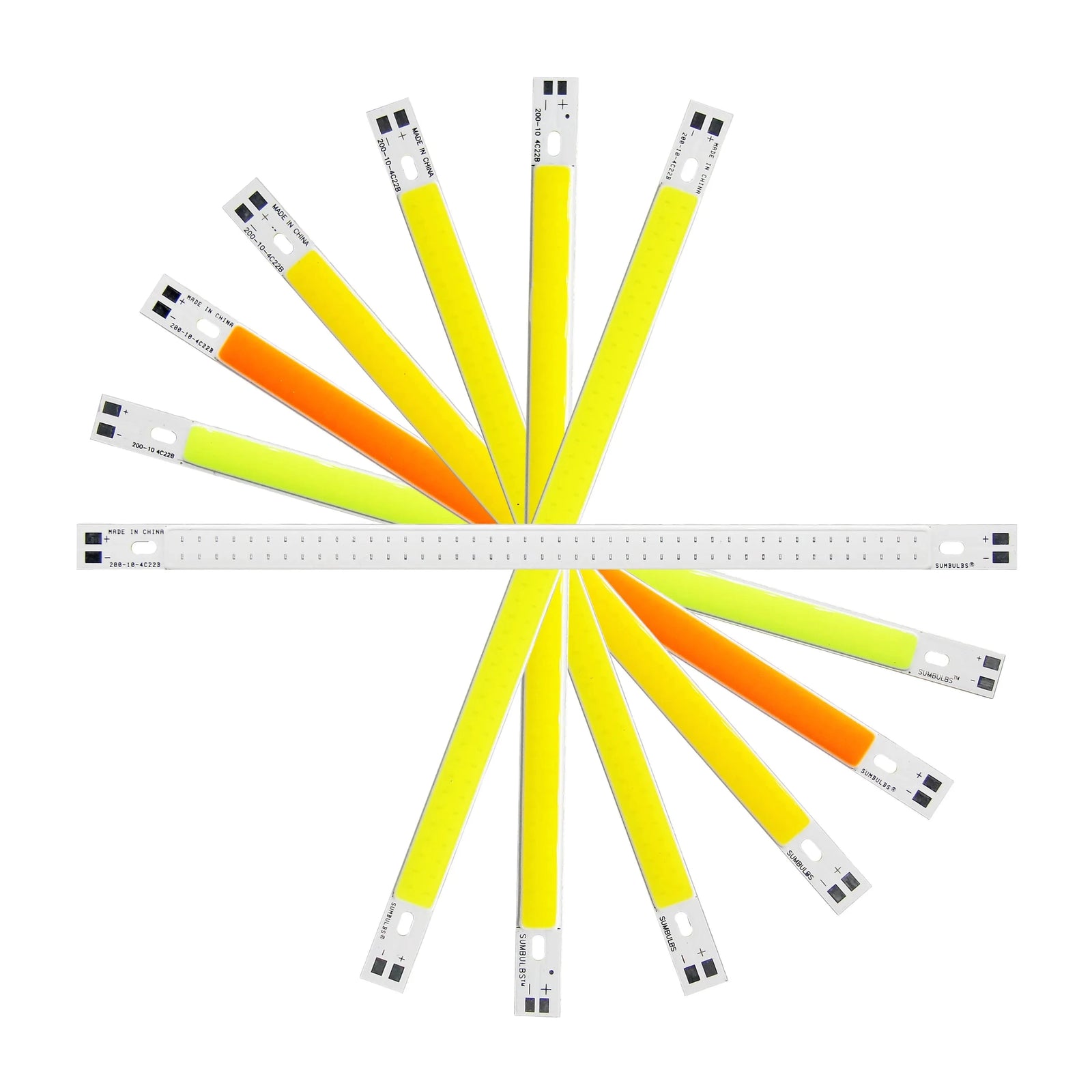 LED 200*10mm DC 12V LED COB Bar Light Strip Source 10cm 10W Lamp Blue Green Red Warm Cool White Yellow LED 200mm COB Bulb