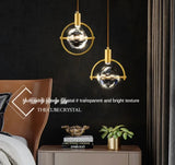 Modern Pendant Light Nordic Luxury K9 Crystal Chandelier Ceiling Lamps Hanging Fixture Indoor Living Dining Room Bedroom Decors