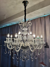 Modern Crystal Hanging Chandelier Lighting For Living Room Hotel Hall K9 Luxury grade crystal white Arm Transparent Body Villa