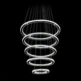 LED Crystal Chandelier Light Modern Ceiling Lamp Fixture Hanging Lustres 5 Rings Lighting Home Decoration
