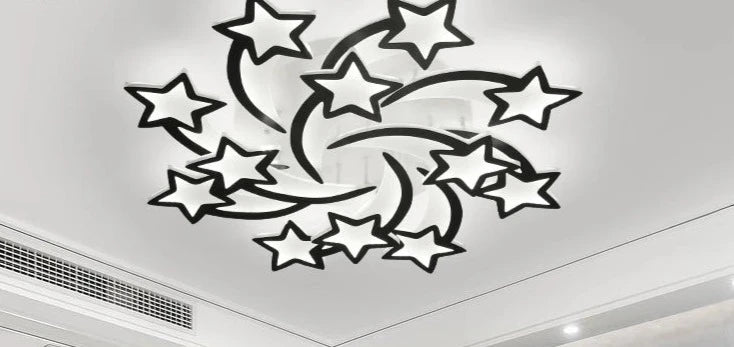 Modern LED Chandelier White/Black Dimmable Indoor Lighting For Bedroom Hall Living Children&#39;s Room Acrylic Fixture Lamps