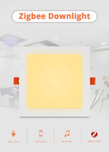 Benexmart Zigbee WiFi 24W 15W LED Downlight Smart Recessed Ceiling Light RGBCW Works with Tuya Smart Life App Alexa Google Home