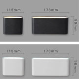Black LED Wall Lamp (6W/12W) - Up & Down Outdoor/Indoor Modern Sconce Light Fixture for Garden, Corridor, Aisle & Terrace Decor
