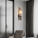 FSS Modern Chinese Marble Wall Lamp Copper Light Luxury Natural Marble Wall Lamp Villa Aisle Corridor Bedroom Study Wall Lamp