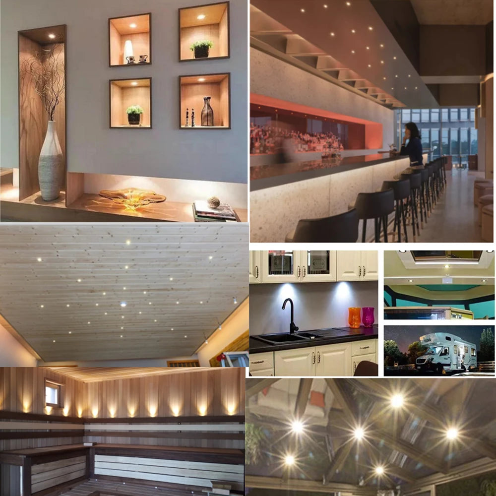 20pcs LED Spotlight Dimmable 12V 3V 24V Downlight 1W Recessed Ceiling Lamp Kitchen Cabinet Stair Spot Bulb Light