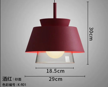 Nordic Colorful Iron Glass Led Pendant Light Modern Dining Room Kitchen Hanging Lamp Lighting Fixtures Loft Industrial Art Decors