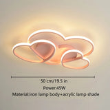 Light For Home Led Light For Bedroom Women Princess Heart Shape Ceiling Lights Lamp Dimmable For Wedding Girls Room Bedroom