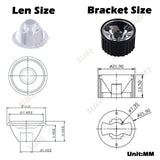 20mm LED Lens & Reflector - 25/30/45/60/90/120 Degree for 1W 3W 5W LED
