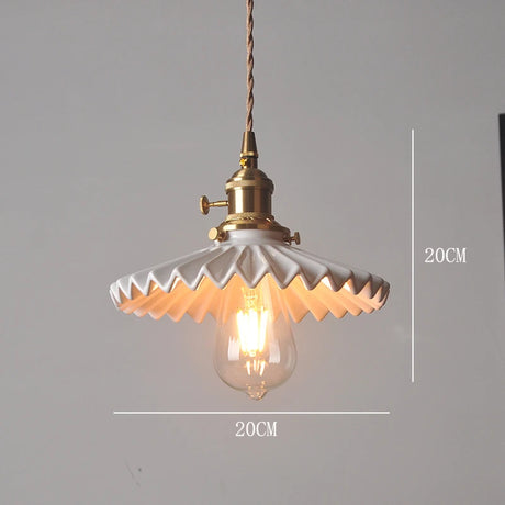 Nordic White Ceramic LED Pendant Lights Fixtures Knob Switch For Bedroom Dinning Living Room Modern Copper Hanging Lamp