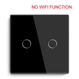 Bseed EU Touch Dimmer Switch 2 Gang 1 Way Led White Black Gloden Crystal Class Panel Dimmer