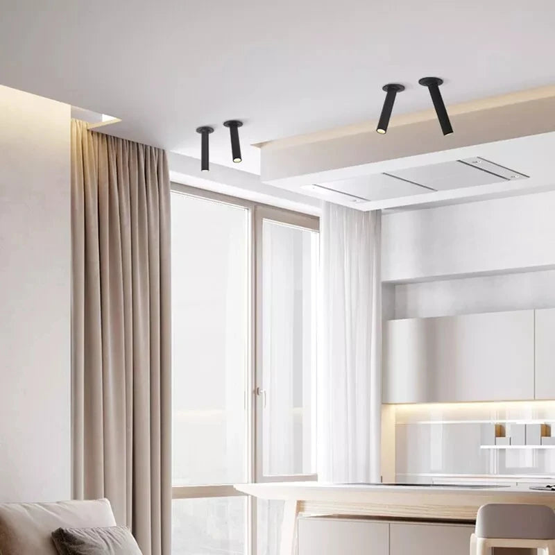 Rotatable Angle Bedroom Ceiling Lamp, Black / White Long Tube for Ceiling Light, 10W, Kitchen TV Background