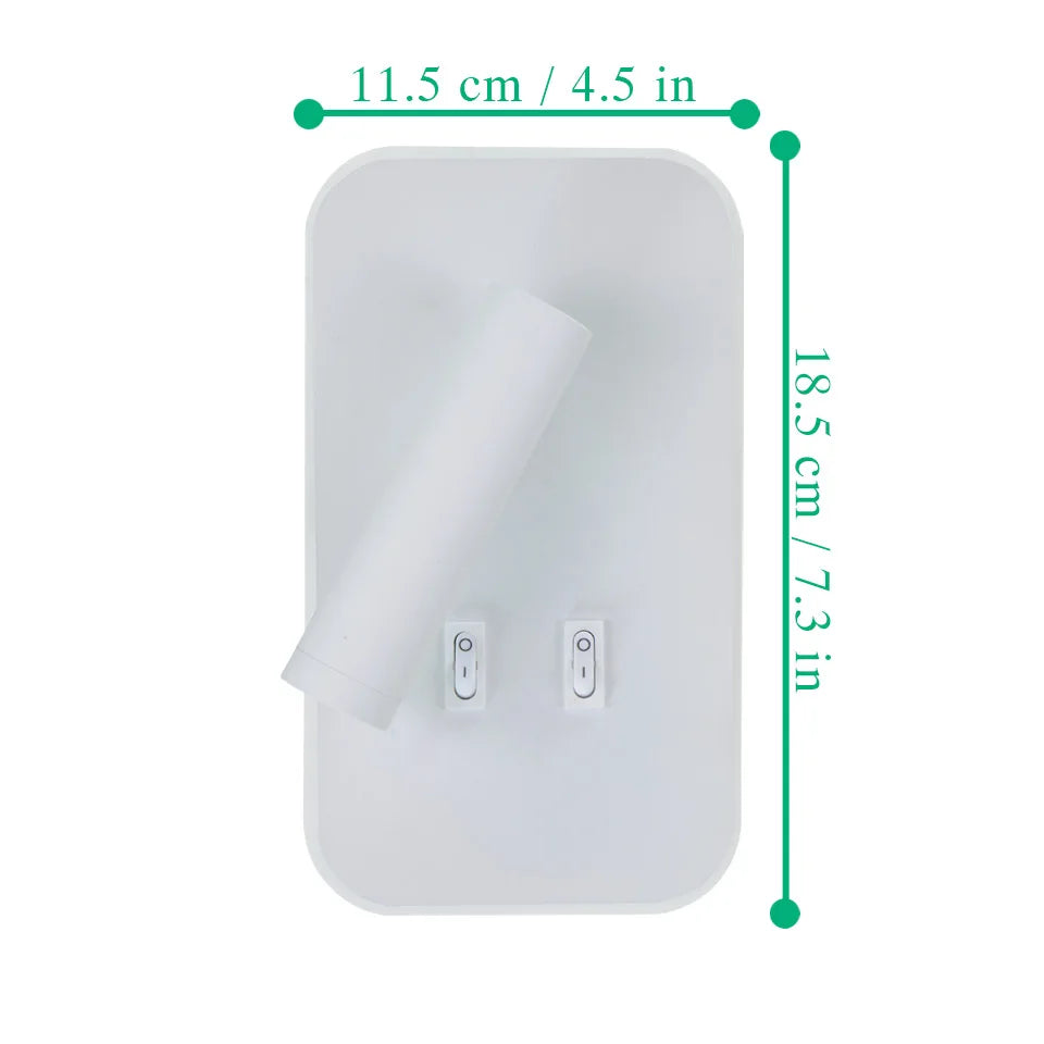 LED Wall Lamps Reading 3W  Strip light Back light 8W bedroom Study living room Sconce Adjustable With Switch Bedside Wall light