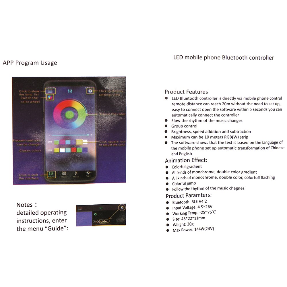 Android Device For Led Mini LED Bluetooth RGB Strip Light Controller Wireless Smart Phone Con ...
