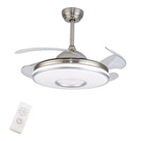 Modern Retractable Ceiling Fan Light CCT Dimmable LED Remote LED Chandelier