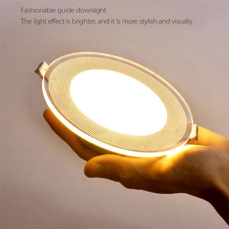 Light Guide LED Downlight 3W 5W 7W 9W 12W 15W Ceiling Recessed Lamps Round Shape Acrylic Panel Indoor High Brightness