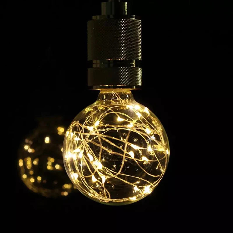 LED Edison String Light Bulb E27 A60 A80 G80 G95 Colorful RGB Lighting Copper Wire Bulb Home Decors Holiday Wedding Night Light