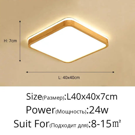 Modern Real Wooden LED Ceiling Lights For Bedroom Aisle Kitchen Dining Living Study Room Wardrobe Foyer Indoor Warm Home Lamps