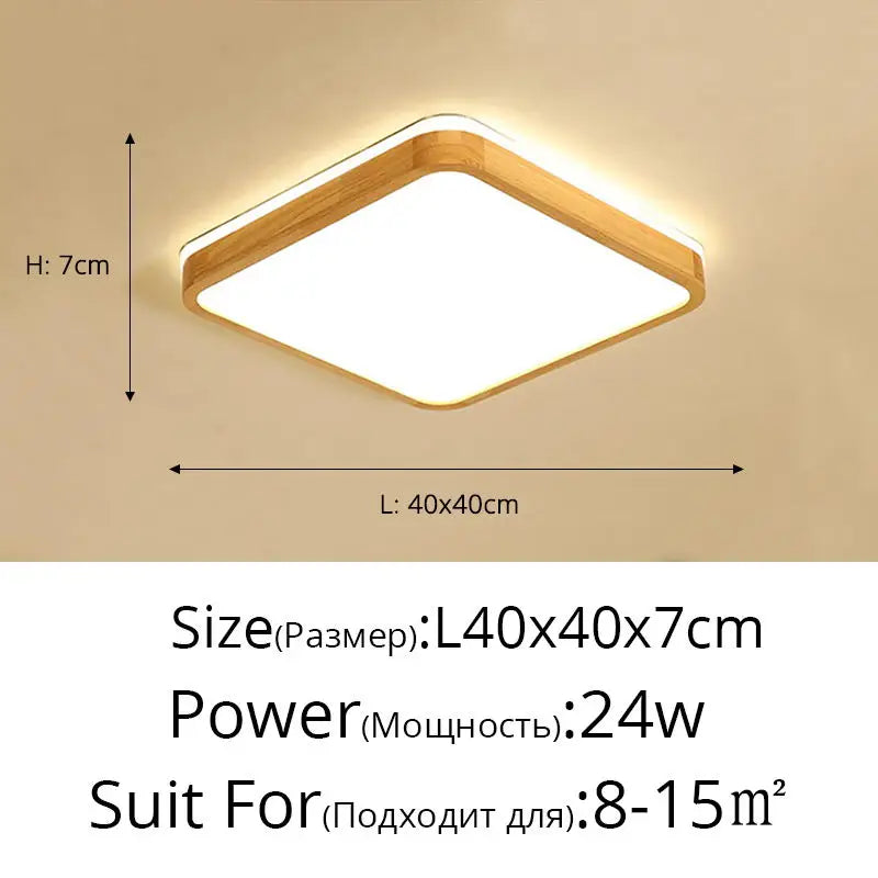 Modern Real Wooden LED Ceiling Lights For Bedroom Aisle Kitchen Dining Living Study Room Wardrobe Foyer Indoor Warm Home Lamps