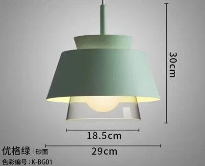 Nordic Colorful Iron Glass Led Pendant Light Modern Dining Room Kitchen Hanging Lamp Lighting Fixtures Loft Industrial Art Decors