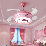 Modern children bedroom decor led invisible ceiling fan light lamp living dining room ceiling fans with lights remote control