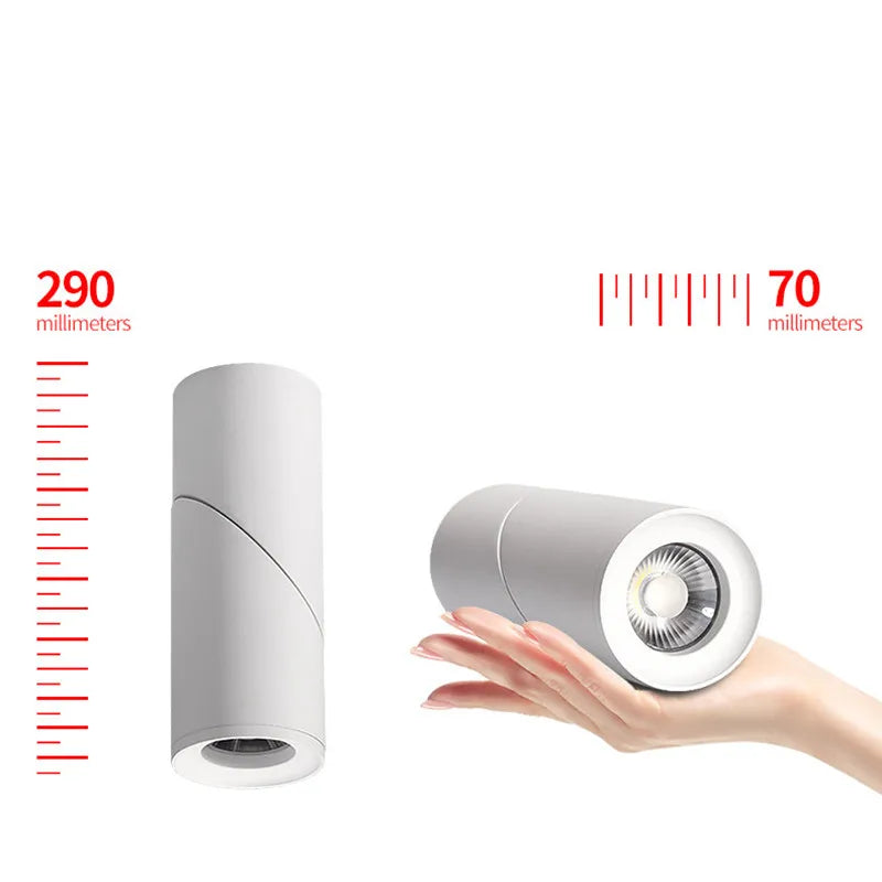 High-Power Surface Mount LED Downlight - 10W/15W/20W Rotating Ceiling Spot