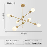 Nordic Minimalist Modern Wrought Iron Chandelier Creative Personality Magic Bean Living Room Dining Room Bedroom Line Chandelier