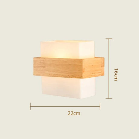 Japanese Decoration Wall Wood Lamp Glass Lampshade Bedroom Entrance Aisle Indoor Home Lights E27 LED Nordic Bedside Wall Light