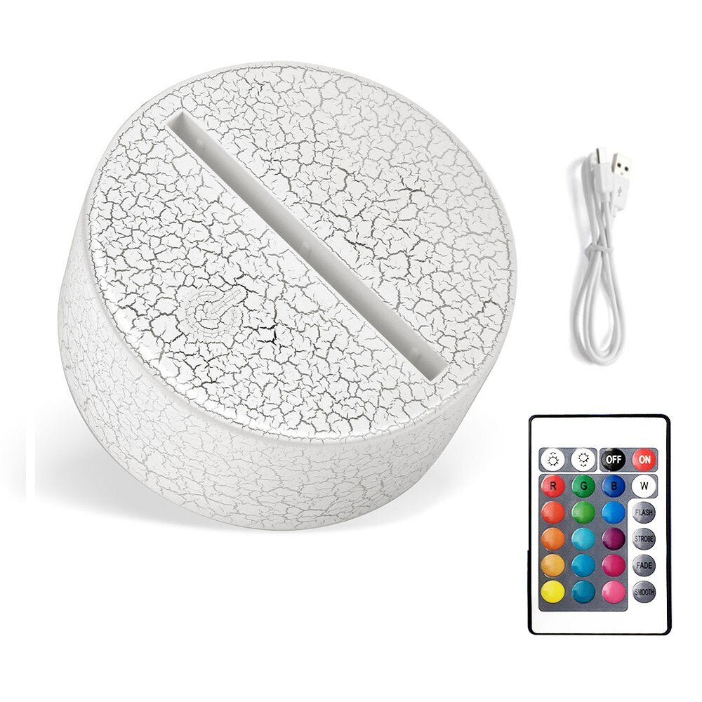 Acrylic 3D LED Lamp Base Table Night Light Base LED 7 Color-Adjust ABS USB Remote Control Lighting Accessories Bulk Wholesale