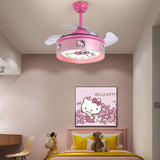 Modern children bedroom decor led invisible ceiling fan light lamp living dining room ceiling fans with lights remote control