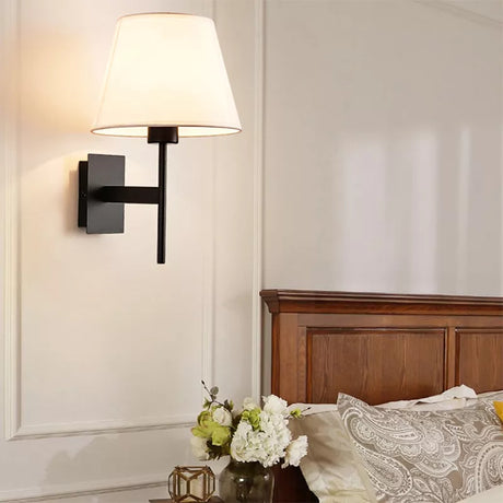 American Classic Fabric Wall Lamp Nordic Retro Led Bedside Light Indoor Bedroom living room sofa Corridor Stairs Decors Sconce