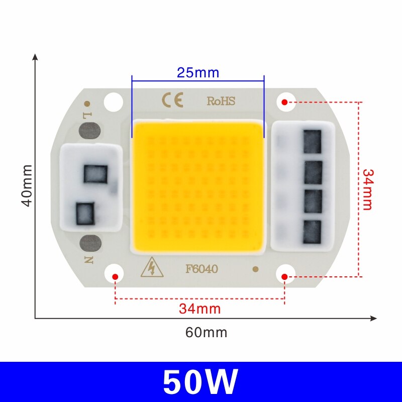 LED COB Chip Lamp 10W 20W 30W 50W 220V Smart IC No Need Driver LED Bulb 3W 5W 7W 9W for Flood Light Spotlight Diy Lighting