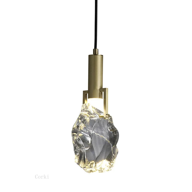 New Crystal Led Pendant lights Nordic luxury brass Dining Room Bar Kitchen suspension Luminaire bedroom bedside Hanging lamp