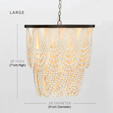 Vintage Black Pendant Chandelier Wood Beaded Antique Lighting Foyer Dining Nordic Chandelier Bedroom Pendant Kitchen Lamps