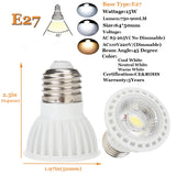 10pcs 5W COB Light Bulbs 45 Beam Angle 110V 220V Dimmable E26 E27 GU10 LED Spotlight for Home Office Table Lamp Downl