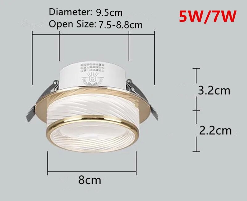 5W 7W 9W 12W 15W Dimmable Led Recessed Downlight Light Spot Ceiling Lamp For Living Room Bedroom Dining Room Hotel Lighting