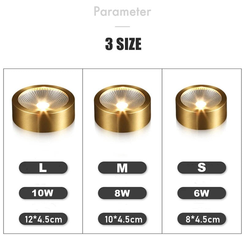 Full Copper 220V LED Ceiling Downlight Nordic Hallway Corridor Porch Surface Mounted Brass 6W 8W 10W Spot Light Fixture