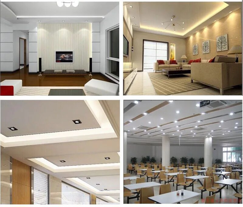 Dimmable LED downlight COB spotlight ceiling light AC85-265V 6w10w14w recessed downlight square led panel light