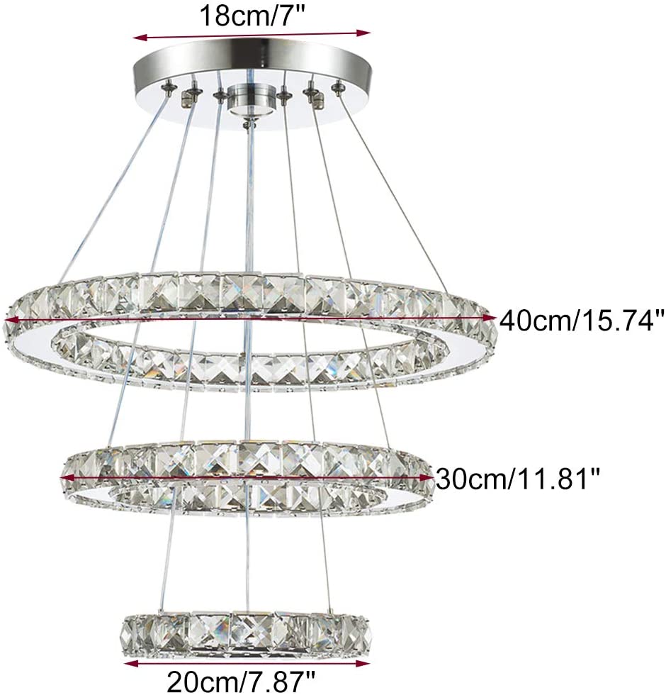Luxury Large 5 Rings Led Round Crystal Chandelier light Spiral Pendant Lamp Modern Chandelier Light Fixtures Stair Hotel Lamp